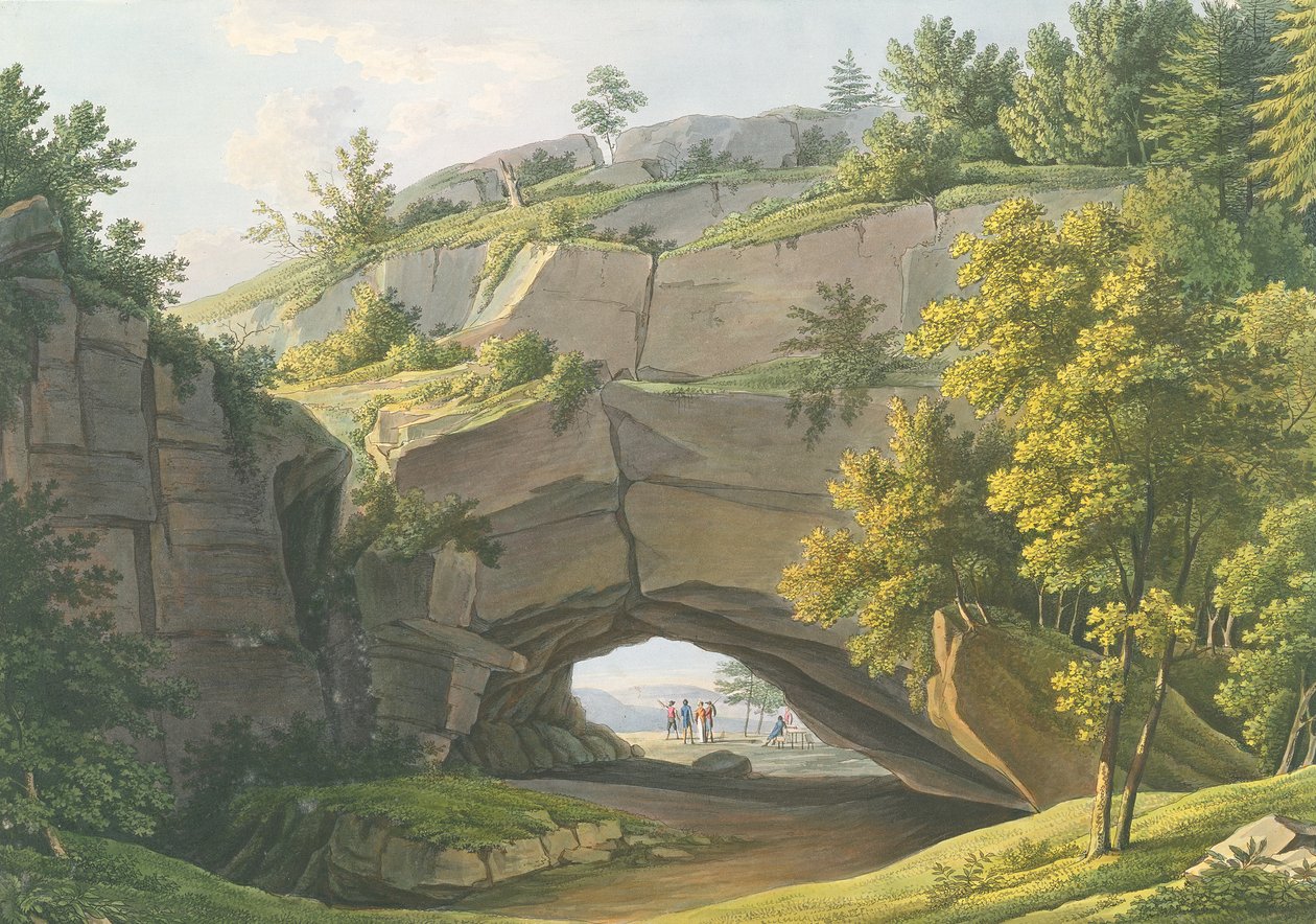 Vista de la famosa cueva Kuhstall en Suiza Sajona de Christian Gottlob Hammer