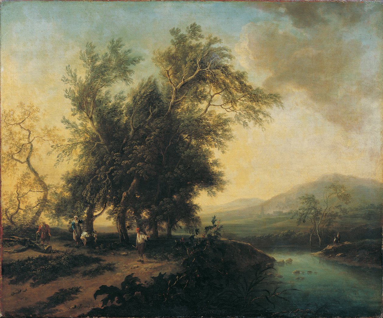 Landschaft mit Staffage de Christian Hilfgott Brand