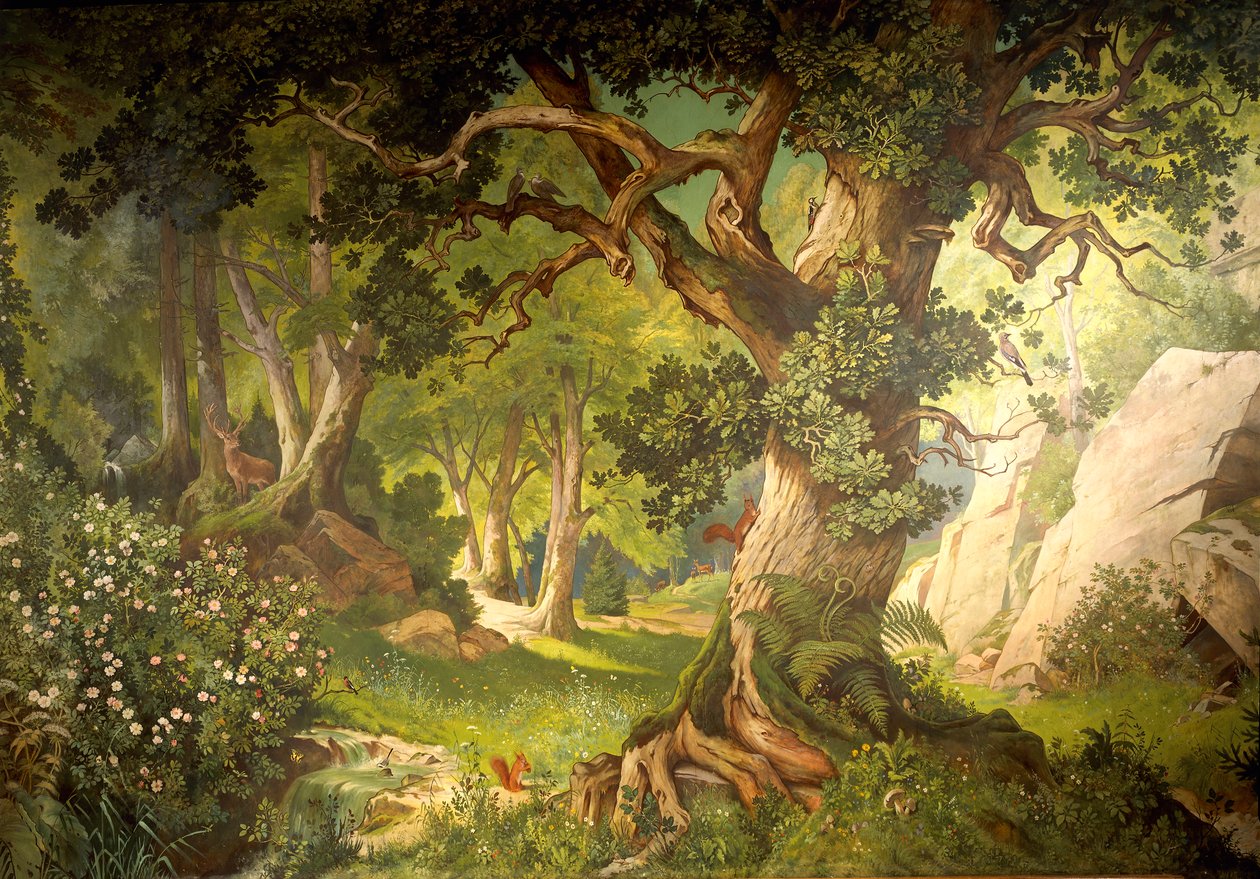 El jardín del mago Klingsor, del ciclo de Parzival, Gran Sala de Música, c.1883-84 de Christian Jank