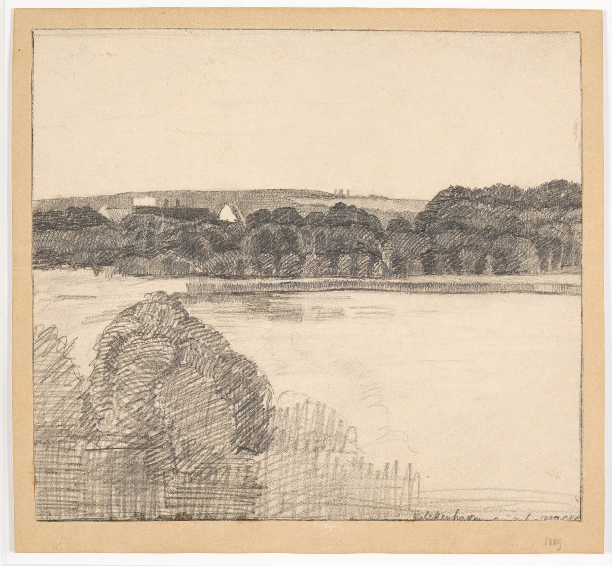 Vista sobre el lago hacia la mansión de Christian Kongstad Petersen