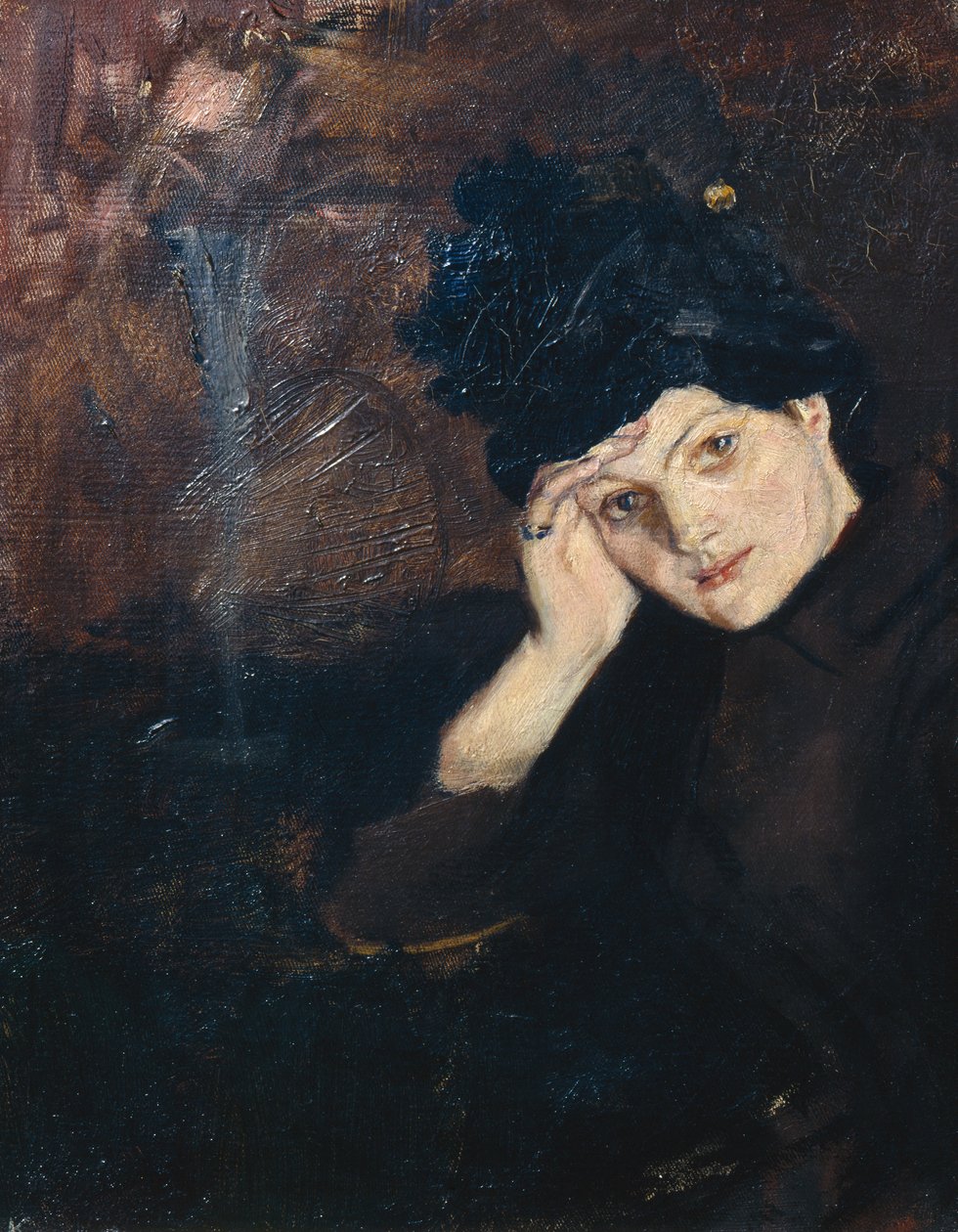 Albertine con sombrero negro de Christian Krohg