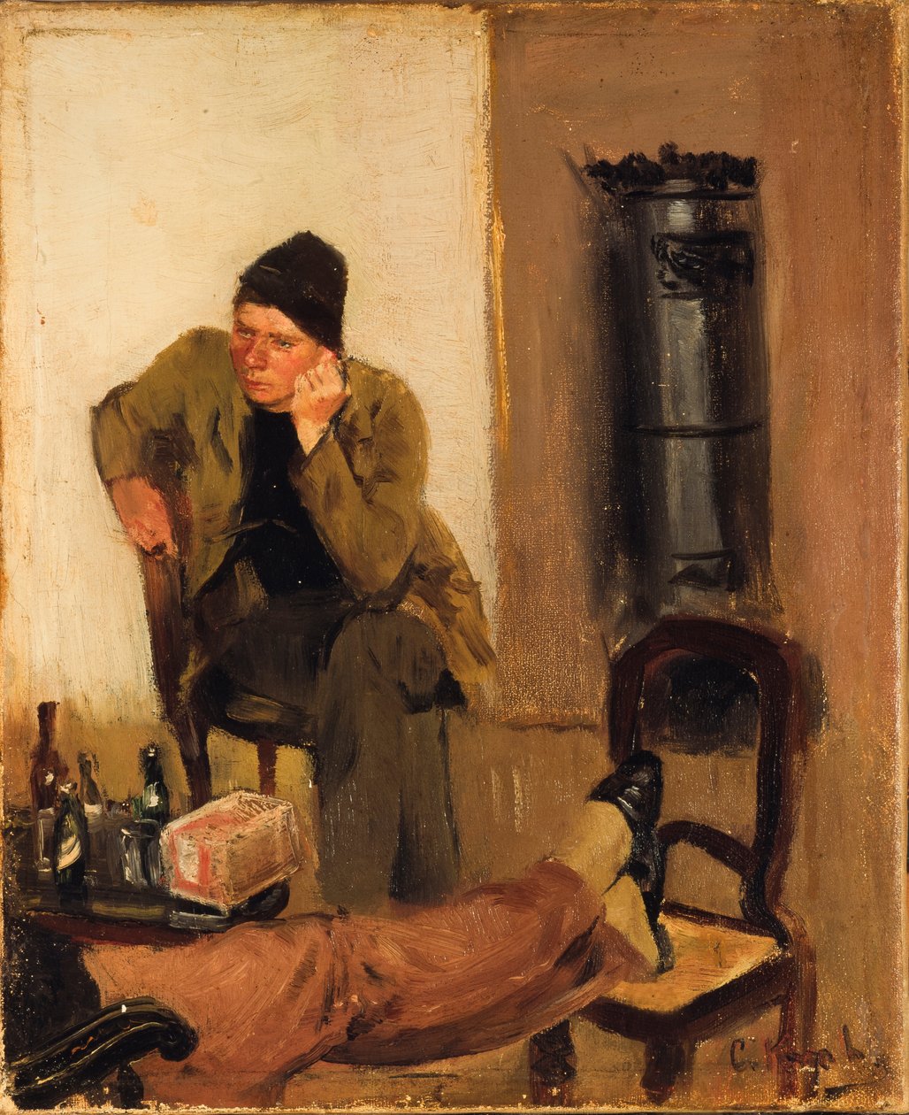 Charles Lundh en conversación con Christian Krohg de Christian Krohg