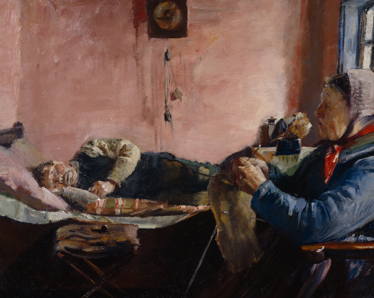 Interior de una casa de pescadores en Skagen de Christian Krohg