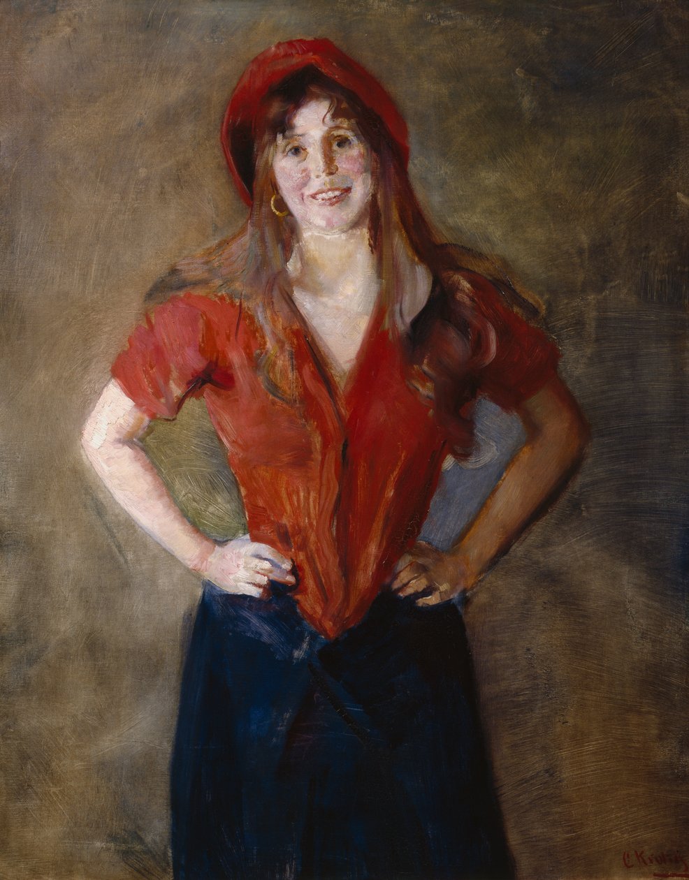 Oda en rojo (estudio) de Christian Krohg