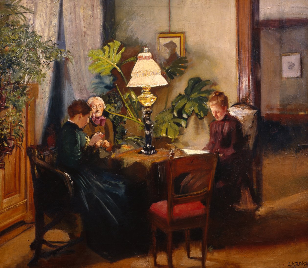 La tía y las hermanas Helene y Amalie de Christian Krohg