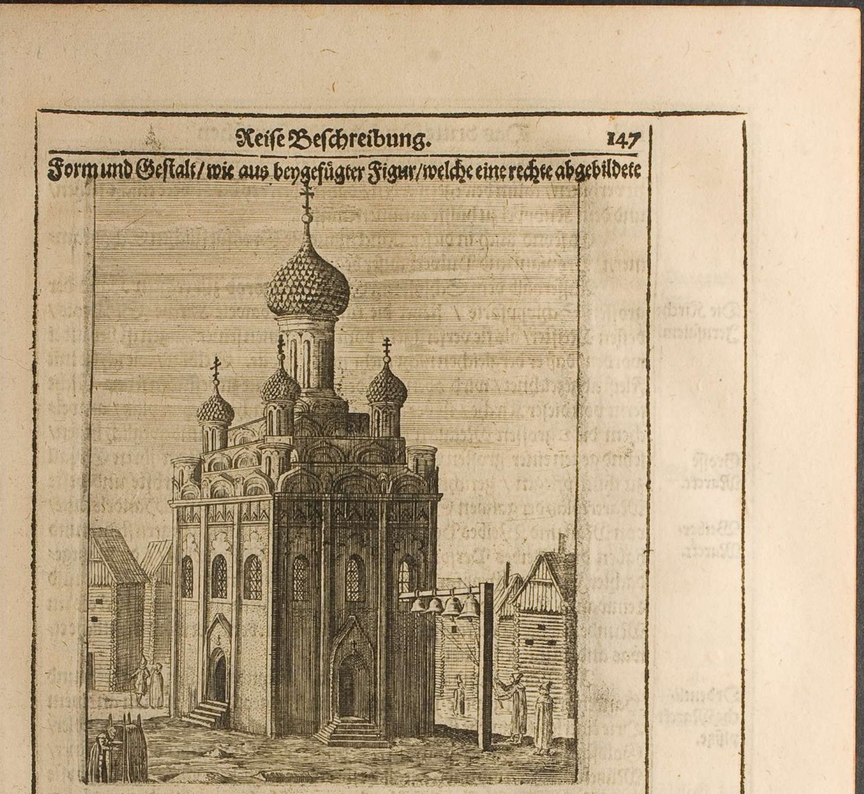 Catedral en el Kremlin de Moscú. Ilustración de Viajes al Gran Duque de Moscovia y el Rey de Christian Lorenzen Rothgiesser