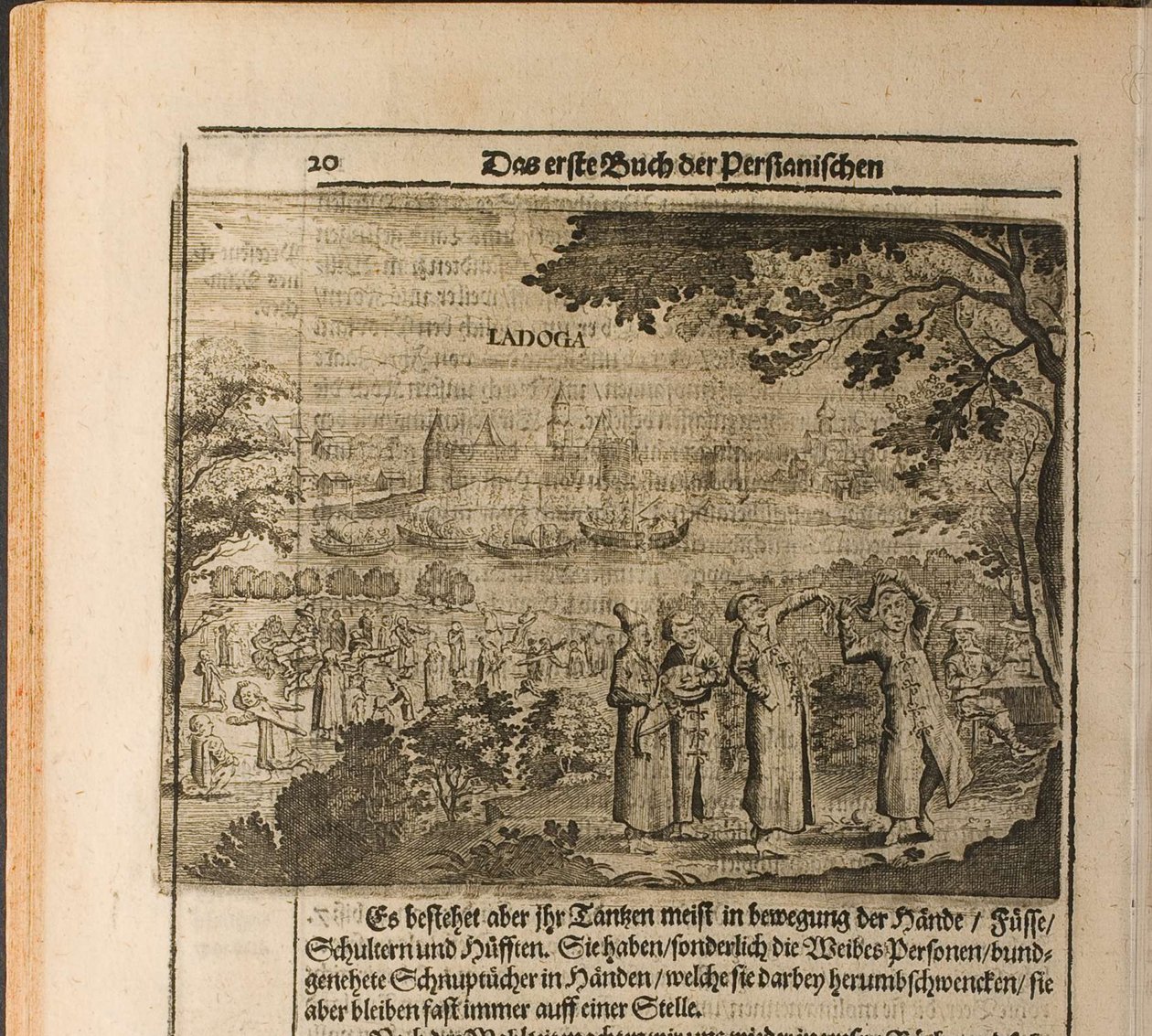 La fortaleza de Staraya Ladoga, Ilustración de Viajes al Gran Duque de Moscovia y el Rey de Christian Lorenzen Rothgiesser