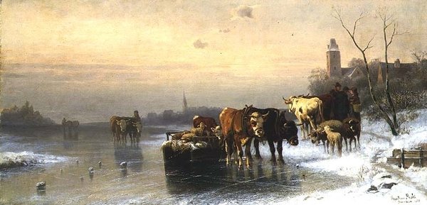 Paisaje Invernal con Ganado de Christian Mali