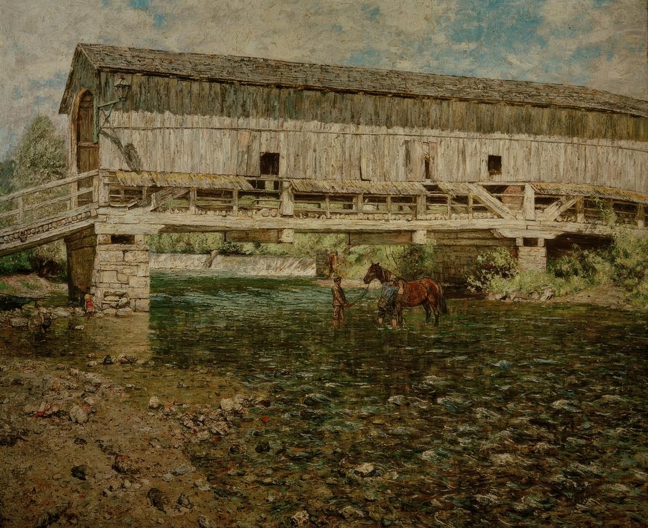 El puente cubierto de Ilm en Buchfart cerca de Weimar de Christian Rohlfs