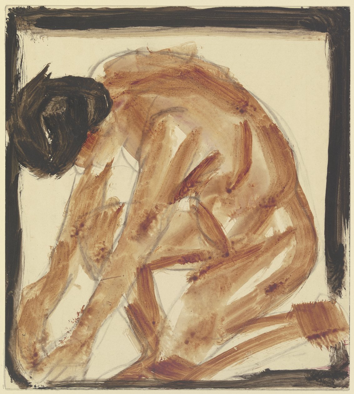 De rodillas, desnudo, a la izquierda de Christian Rohlfs