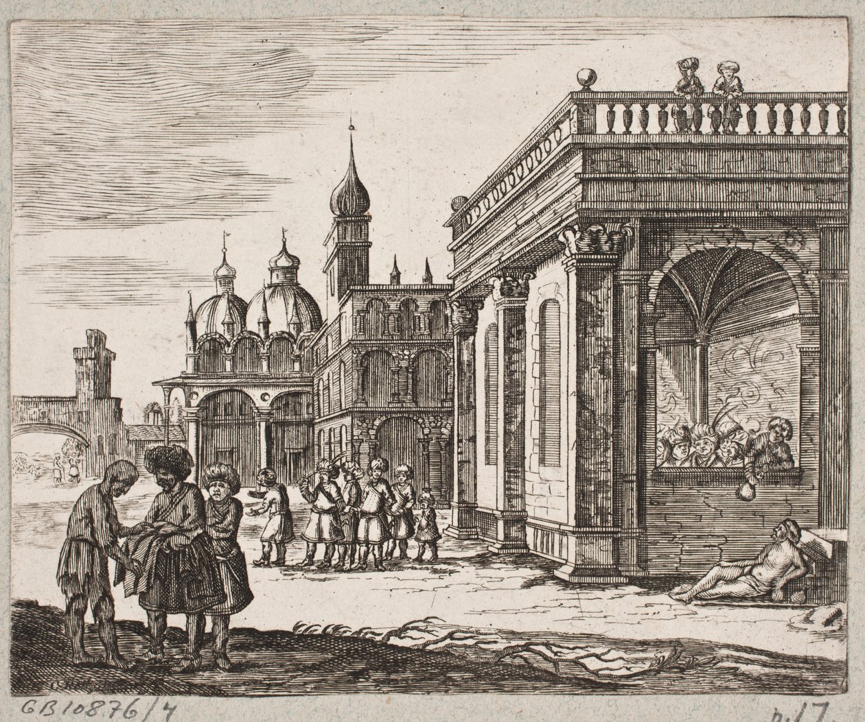 Ilustración para Adam Olearius, "Persianischer Rosenthal von einem Sinnreichen Poeten Schich Saadi [...]", Schleswig 1660 de Christian Rothgiesser