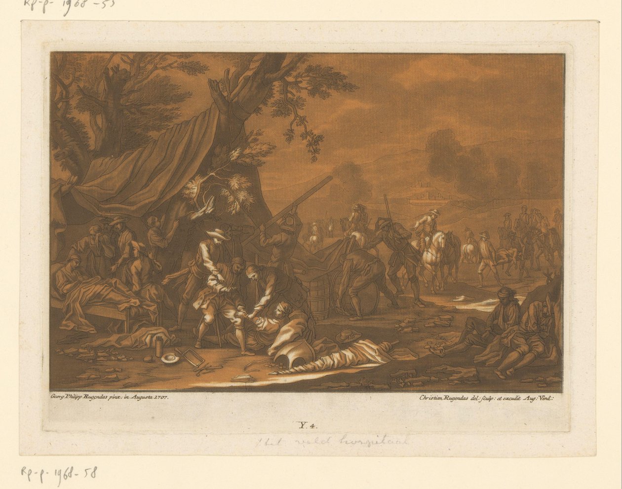 Hospital de campaña Jinetes, caballos y batallas (título de la serie) de Christian Rugendas