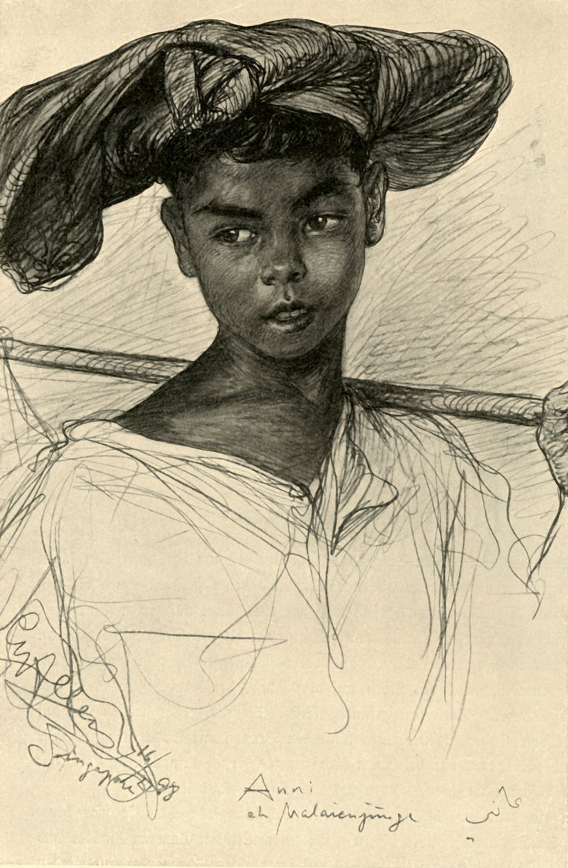 Anni - niño malayo, Singapur, 1898 de Christian Wilhelm Allers