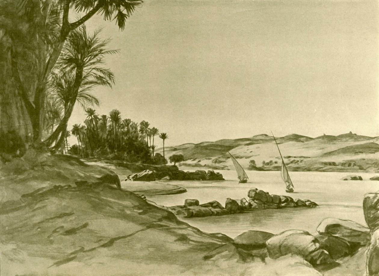 Feluccas en el Río Nilo, Egipto de Christian Wilhelm Allers