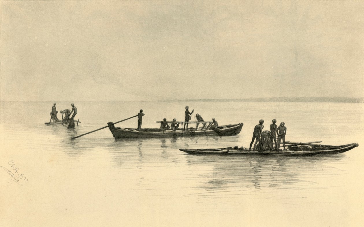 Barcos de pesca, Ceilán, 1898 de Christian Wilhelm Allers