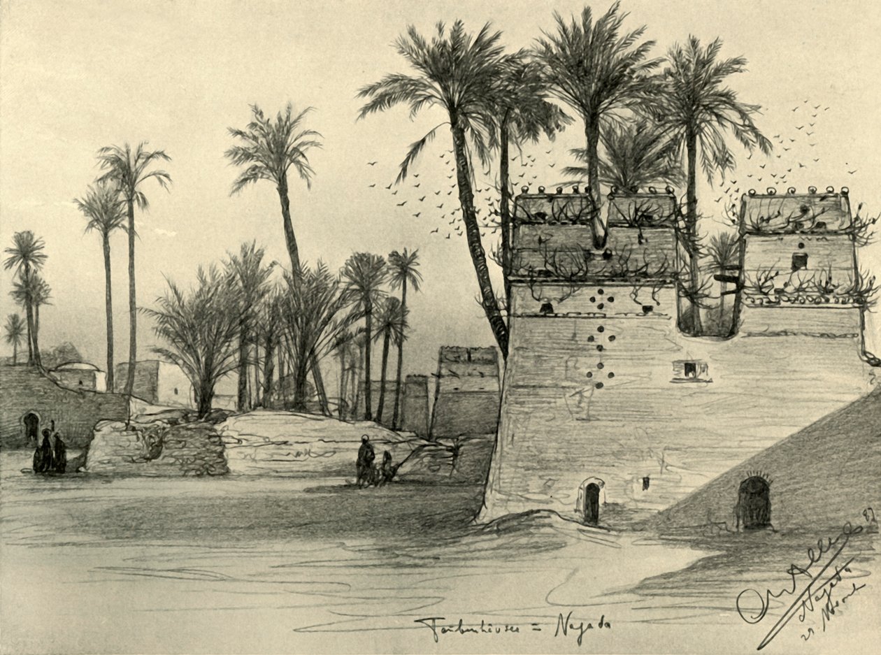 Casas en Nagada, Egipto, 1898 de Christian Wilhelm Allers