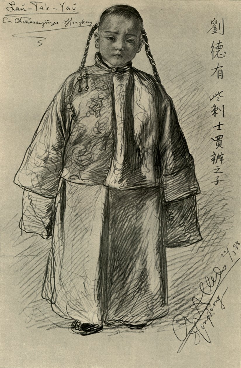 Lan-Tak-Yau - Niño chino, Hong Kong, 1898 de Christian Wilhelm Allers