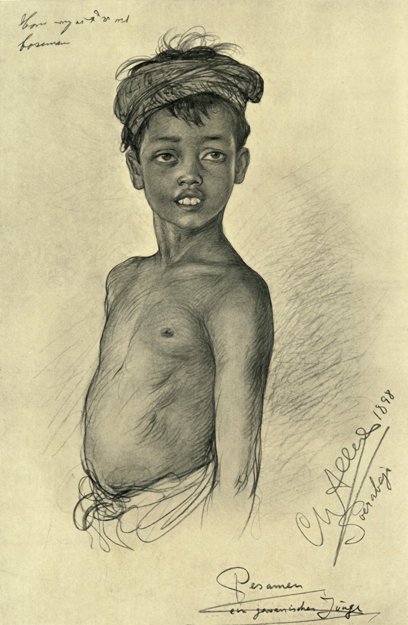 Pesamen - un niño javanés de Surubaya, Java, 1898 de Christian Wilhelm Allers