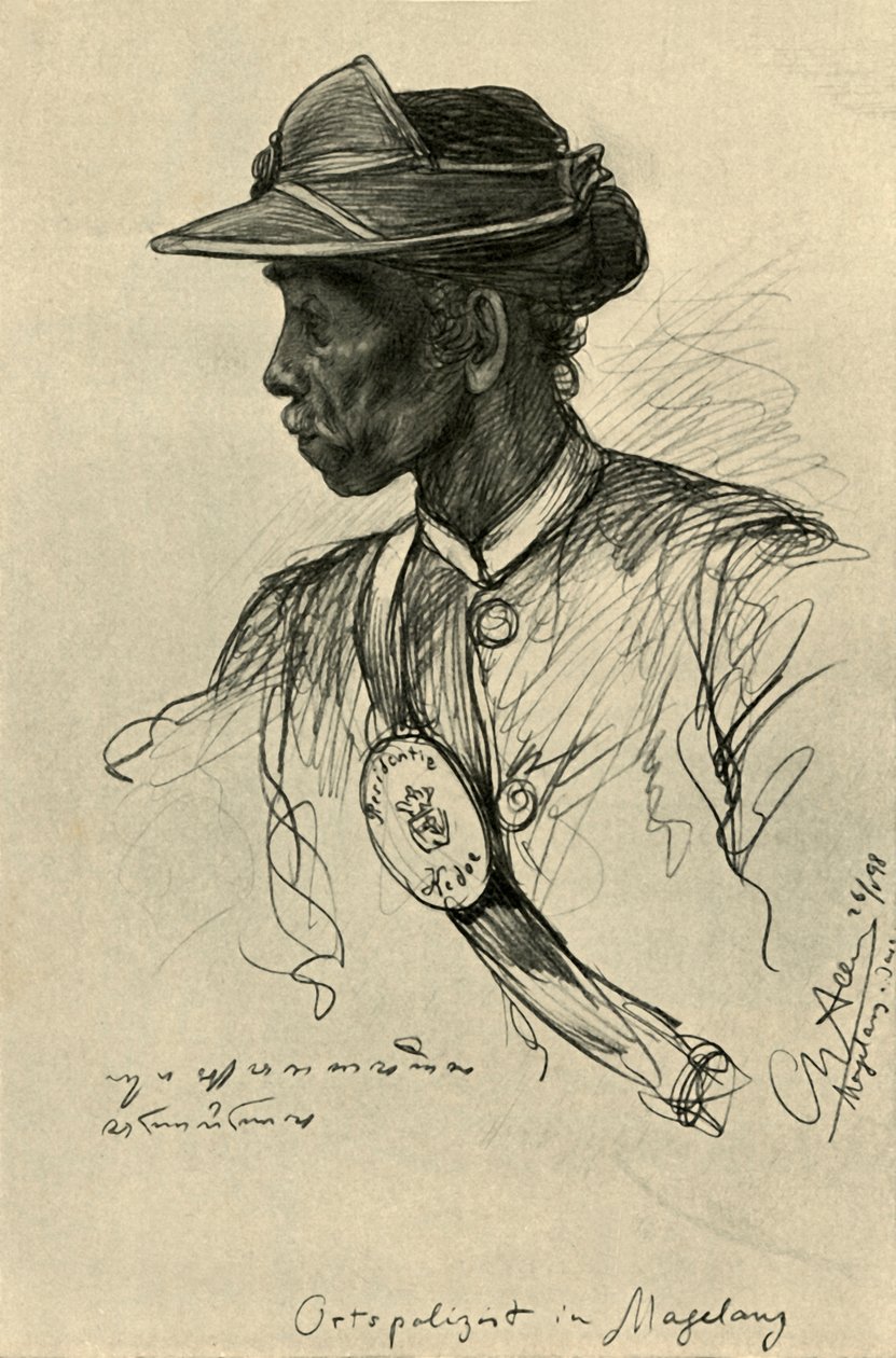 Policía, Magalang, Java, 1898 de Christian Wilhelm Allers
