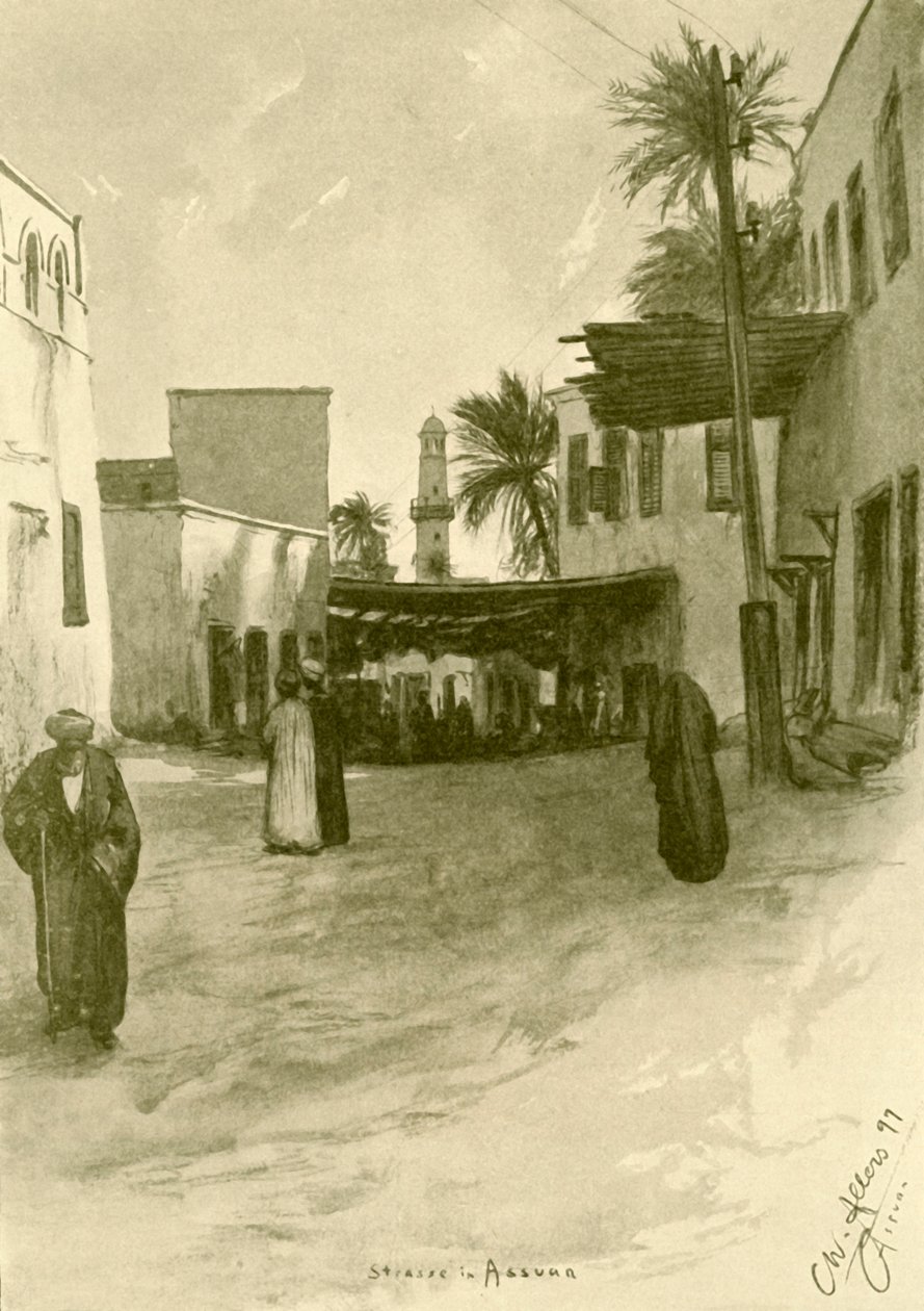 Calle en Asuán, Egipto, 1898 de Christian Wilhelm Allers