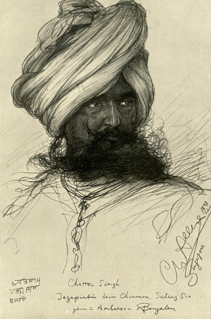 Vigilante Chatter Singh, Singapur, 1898 de Christian Wilhelm Allers