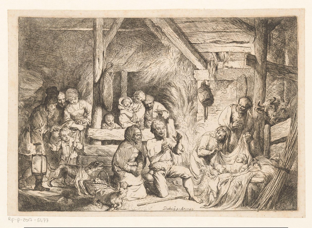 Adoración de los pastores de Christian Wilhelm Ernst Dietrich