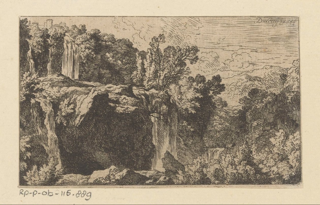 Paisaje arcádico con cascada de Christian Wilhelm Ernst Dietrich
