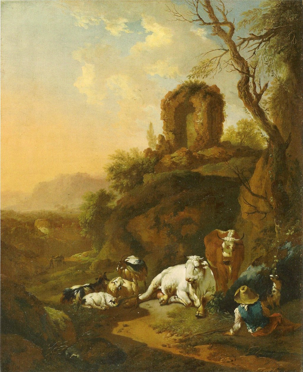 Paisaje bucólico con ruinas de Christian Wilhelm Ernst Dietrich