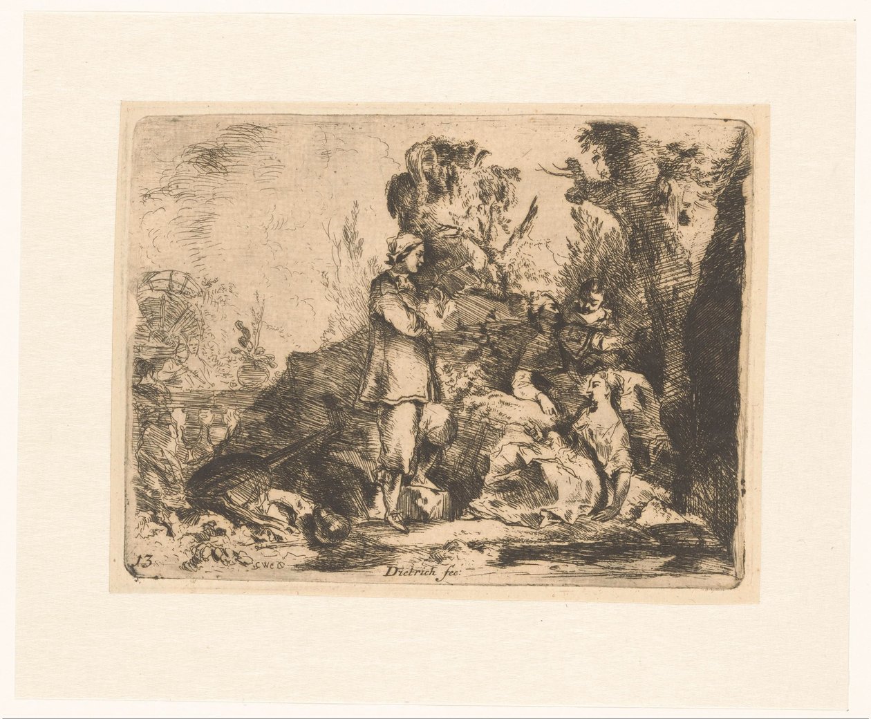 Una compañía alegre en un jardín exuberante de Christian Wilhelm Ernst Dietrich