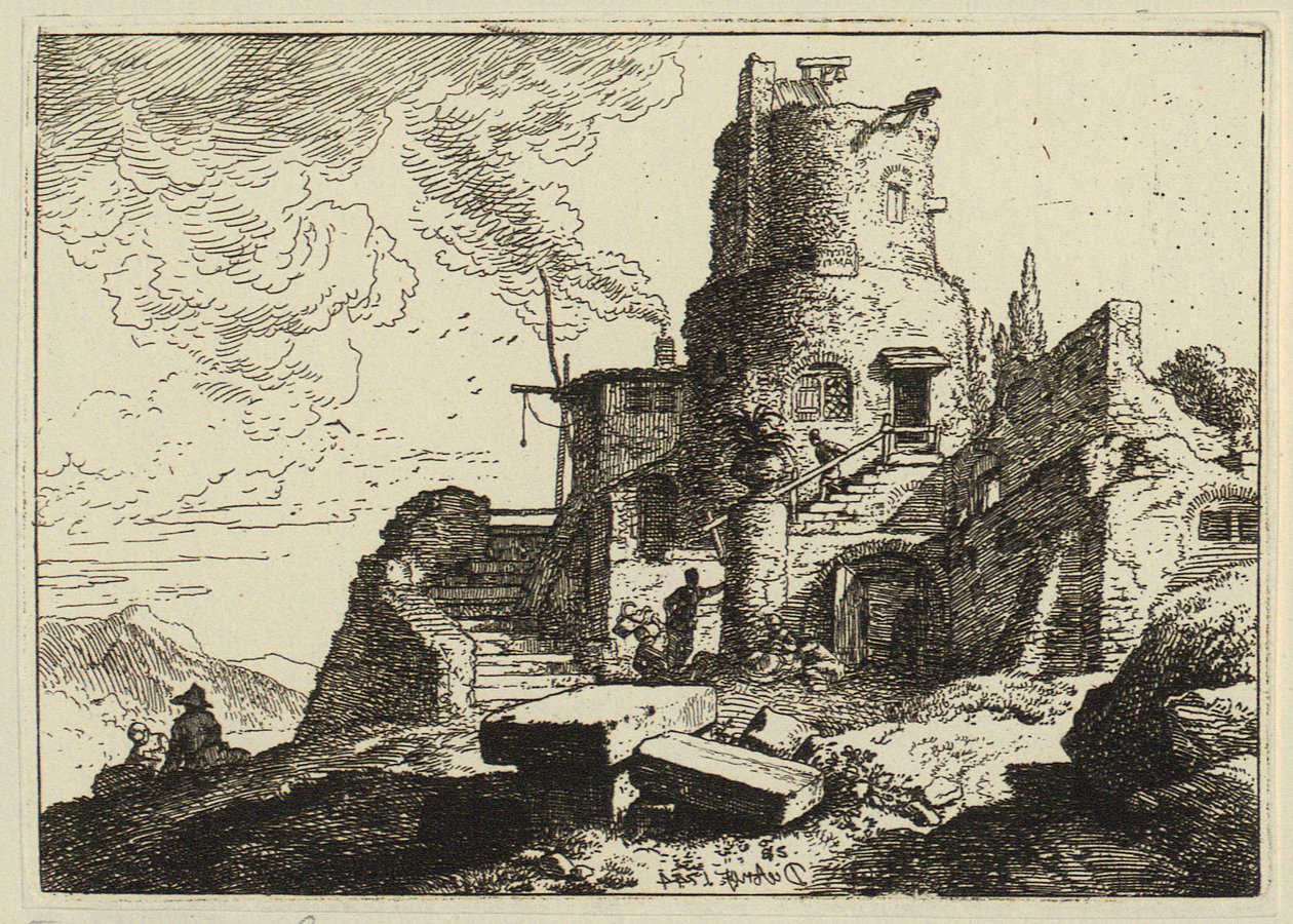 Una ermita entre rocas de Christian Wilhelm Ernst Dietrich