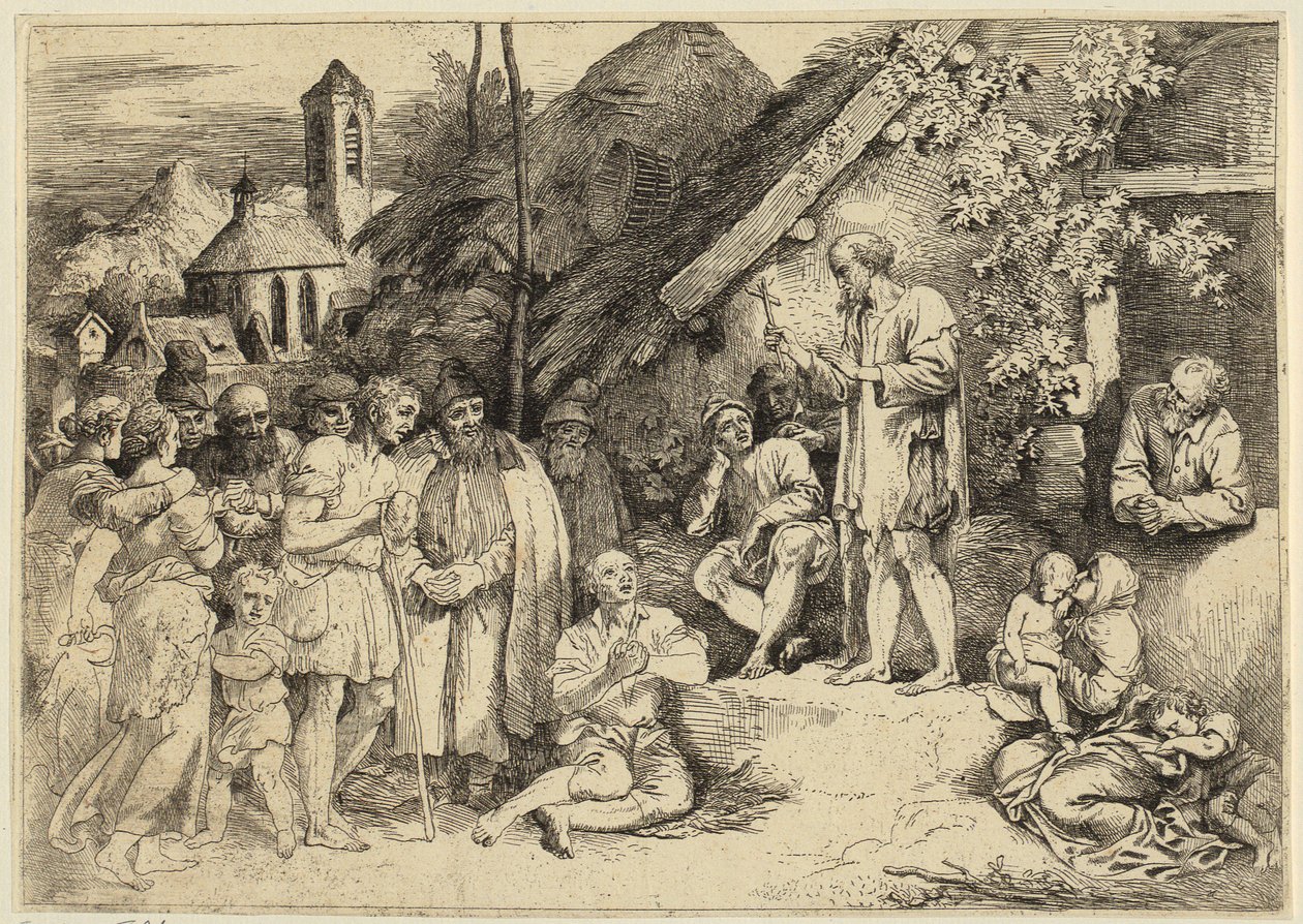 Santiago predicando en un pueblo de Christian Wilhelm Ernst Dietrich
