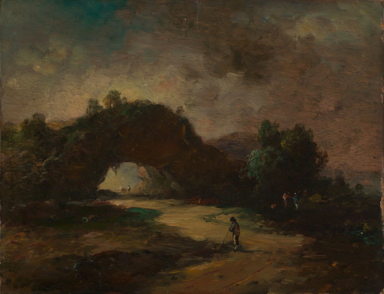 Paisaje con un arco rocoso cubierto de matorrales de Christian Wilhelm Ernst Dietrich