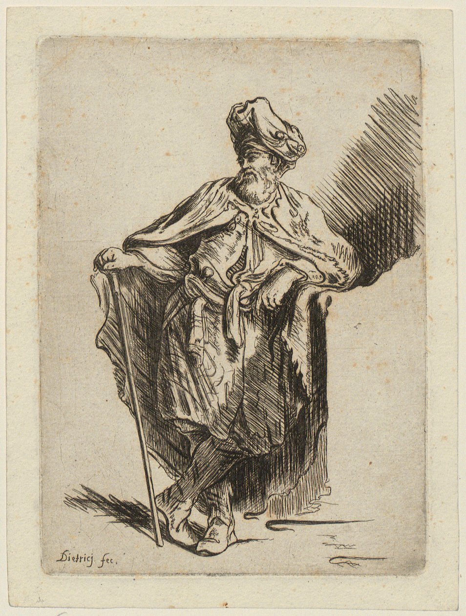Mujer oriental de pie de Christian Wilhelm Ernst Dietrich
