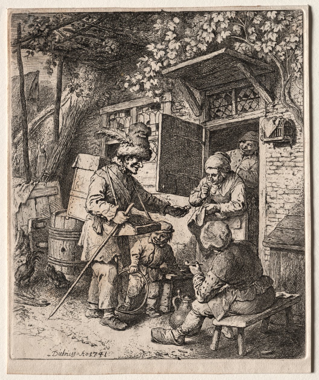 El vendedor ambulante, 1741 de Christian Wilhelm Ernst Dietrich