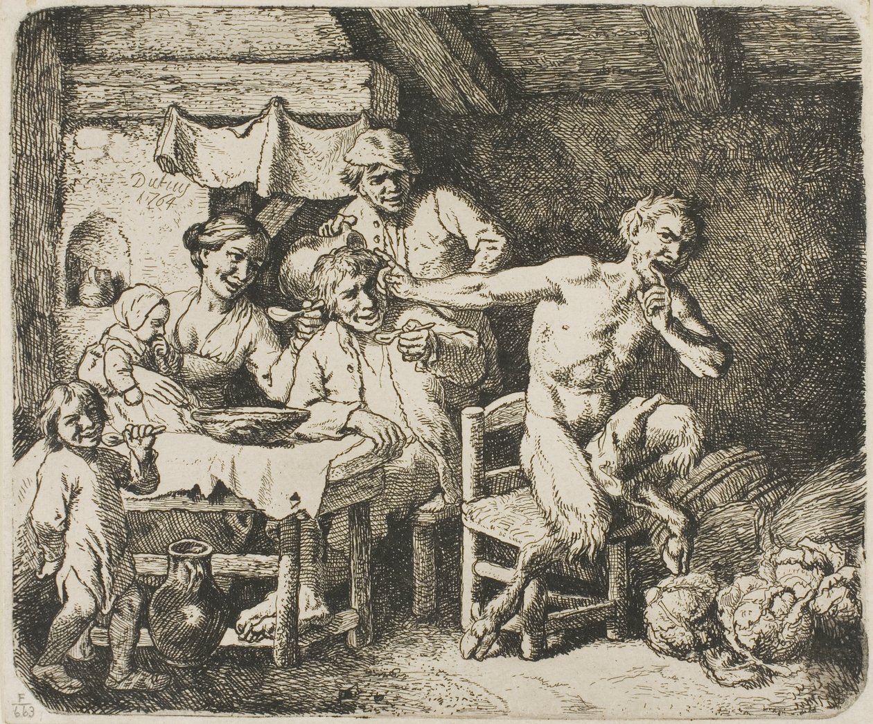 El sátiro en casa del campesino de Christian Wilhelm Ernst Dietrich