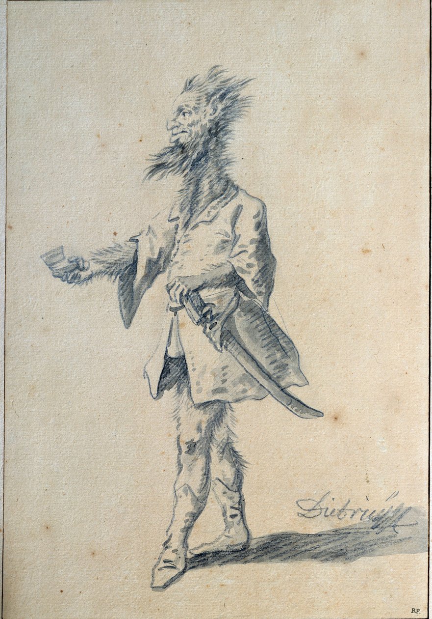 El hombre salvaje (caricatura) de Christian Wilhelm Ernst Dietrich