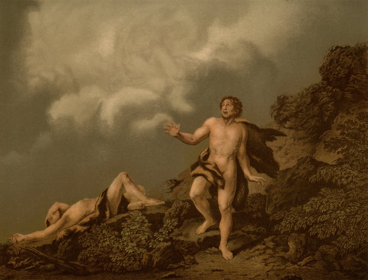 El fratricidio de Caín de Christian Wilhelm Ernst after Dietrich