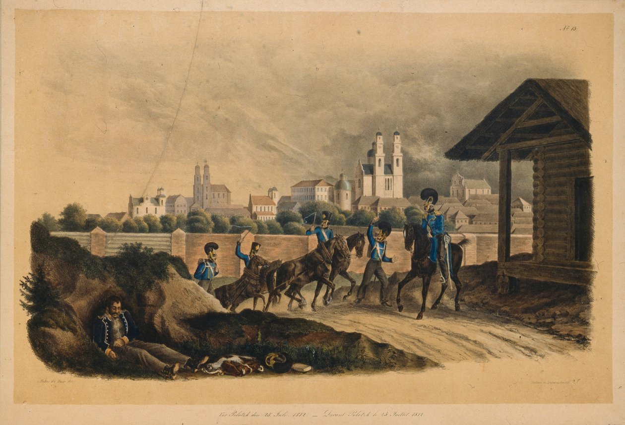 Cerca de la ciudad de Polotsk el 25 de julio de 1812, 1820s de Christian Wilhelm Faber du Faur von