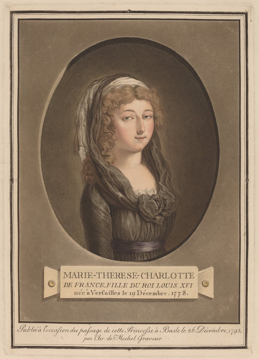 Marie-Thérèse-Charlotte, Duquesa de Angulema de Christian von Mechel after Antoine François Sergent