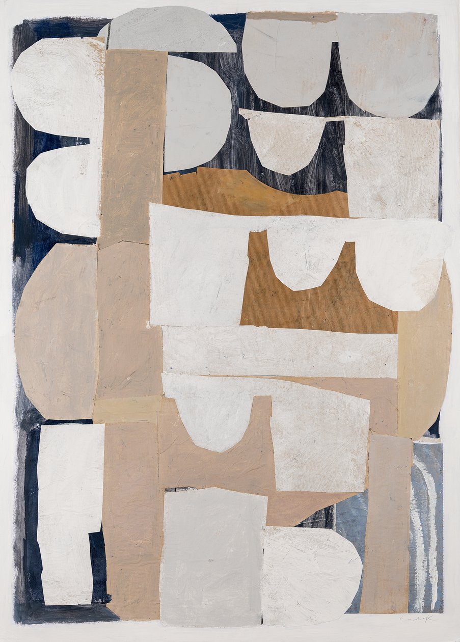 Restauración 1, 2023 (collage, acrílico, pintura doméstica, técnica mixta sobre cartulina) de Christina Fedyk