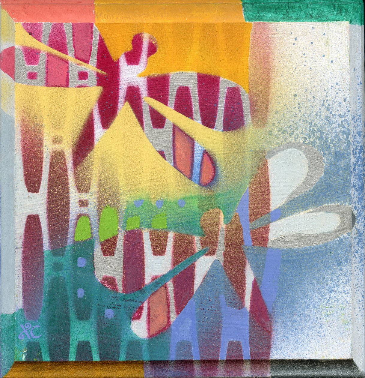 Libélulas en verano, 2008 (acrílico sobre panel) de Christina Saj