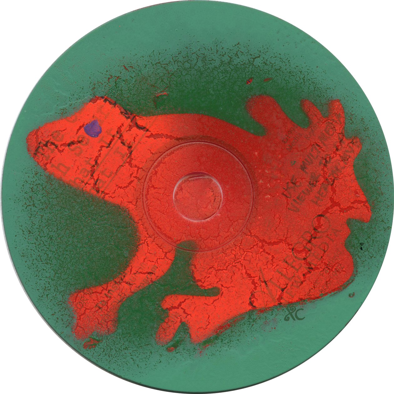 Rana c.2023 (acrílico en CD) de Christina Saj