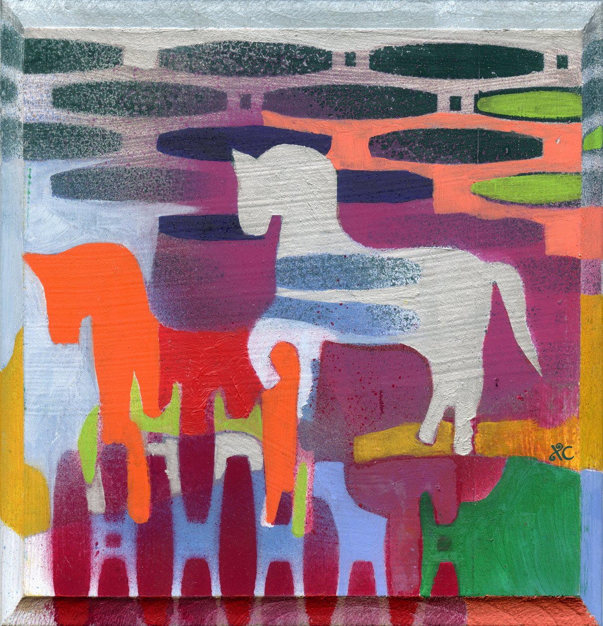 Horses, c. 2008 (acrílico sobre panel de madera) de Christina Saj