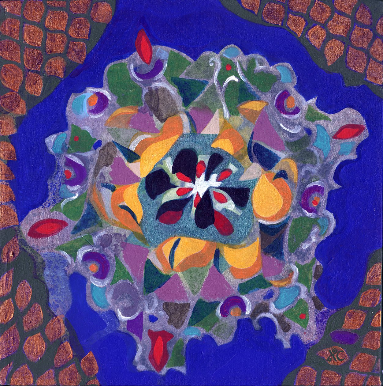 Meditación 10, c. 2017 (acrílico sobre lienzo) de Christina Saj
