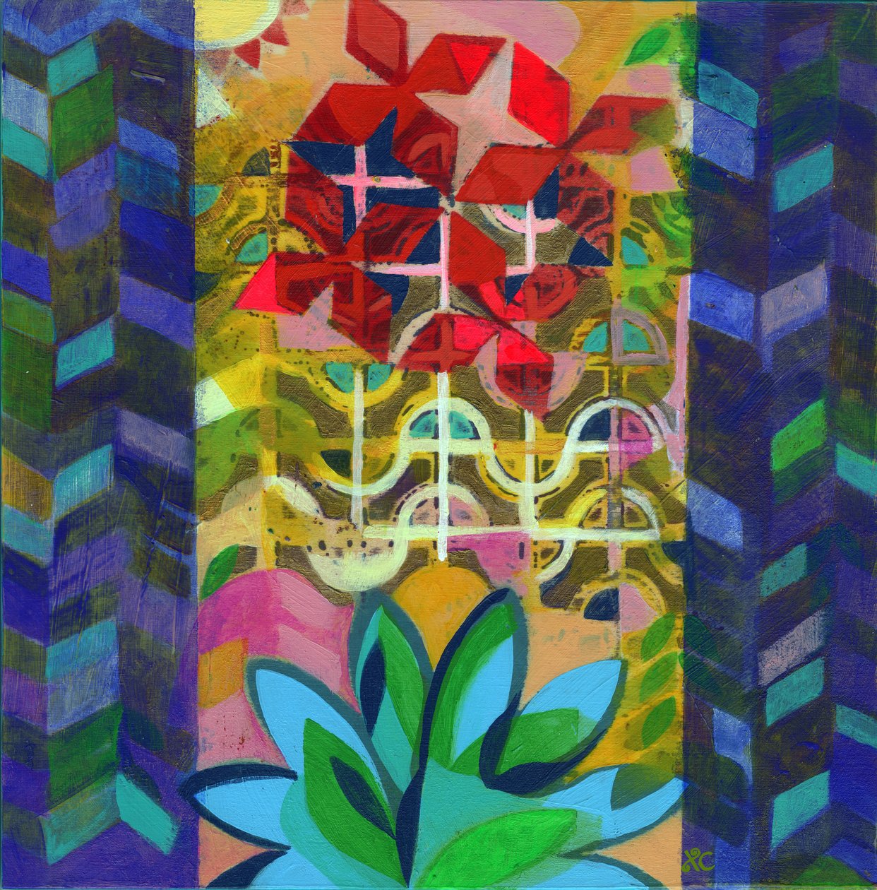 Meditación 14, c. 2017 (acrílico sobre panel de Christina Saj