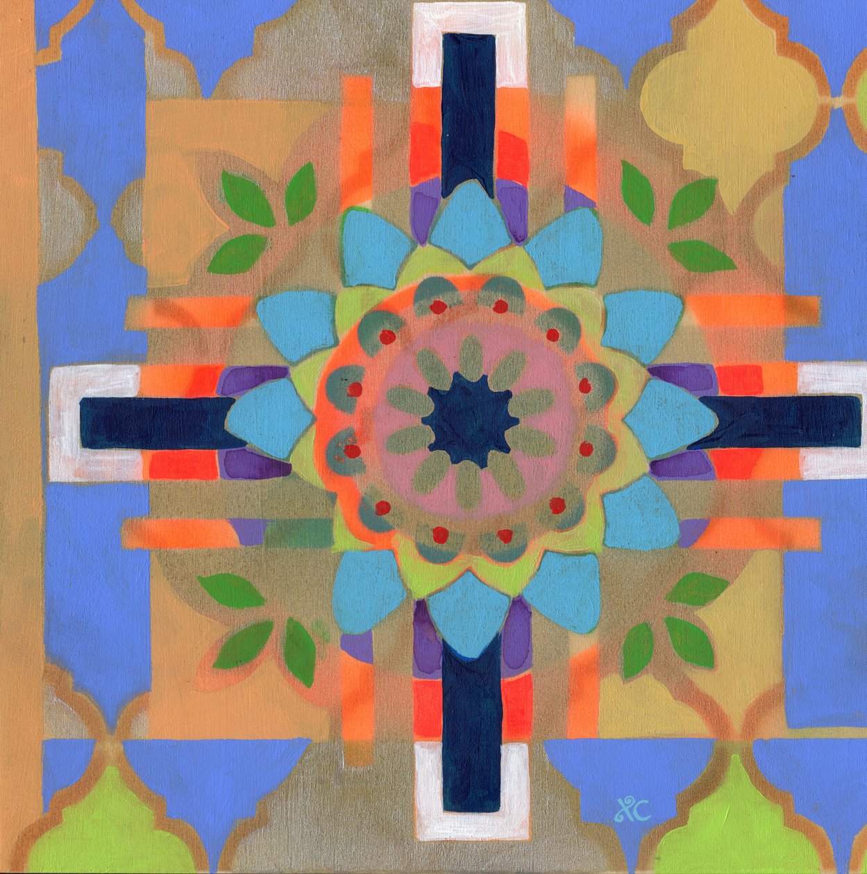 Meditación 25, c. 2017 acrílico sobre panel de Christina Saj