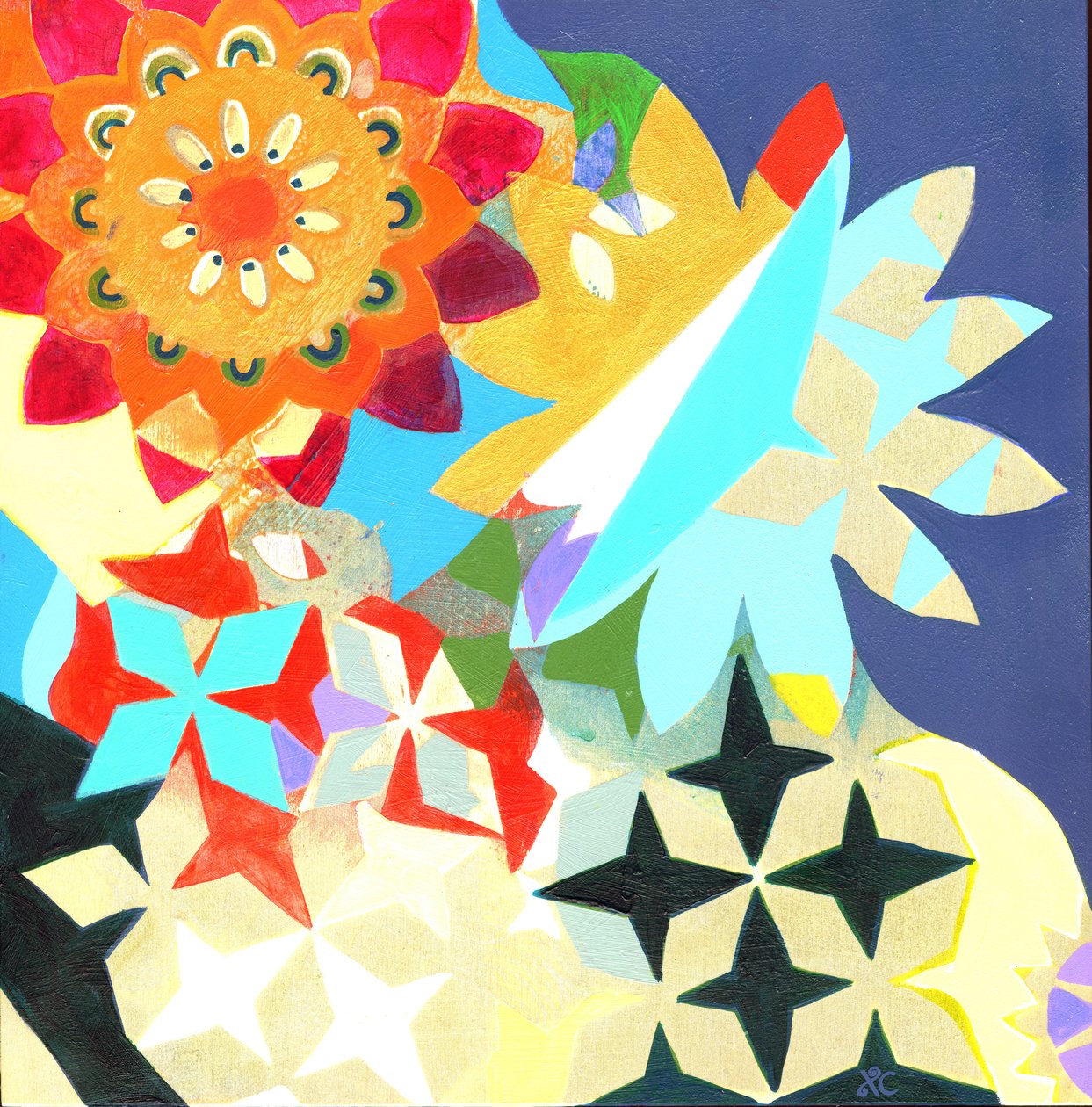 Meditación 36, c. 2017 (acrílico sobre panel) de Christina Saj