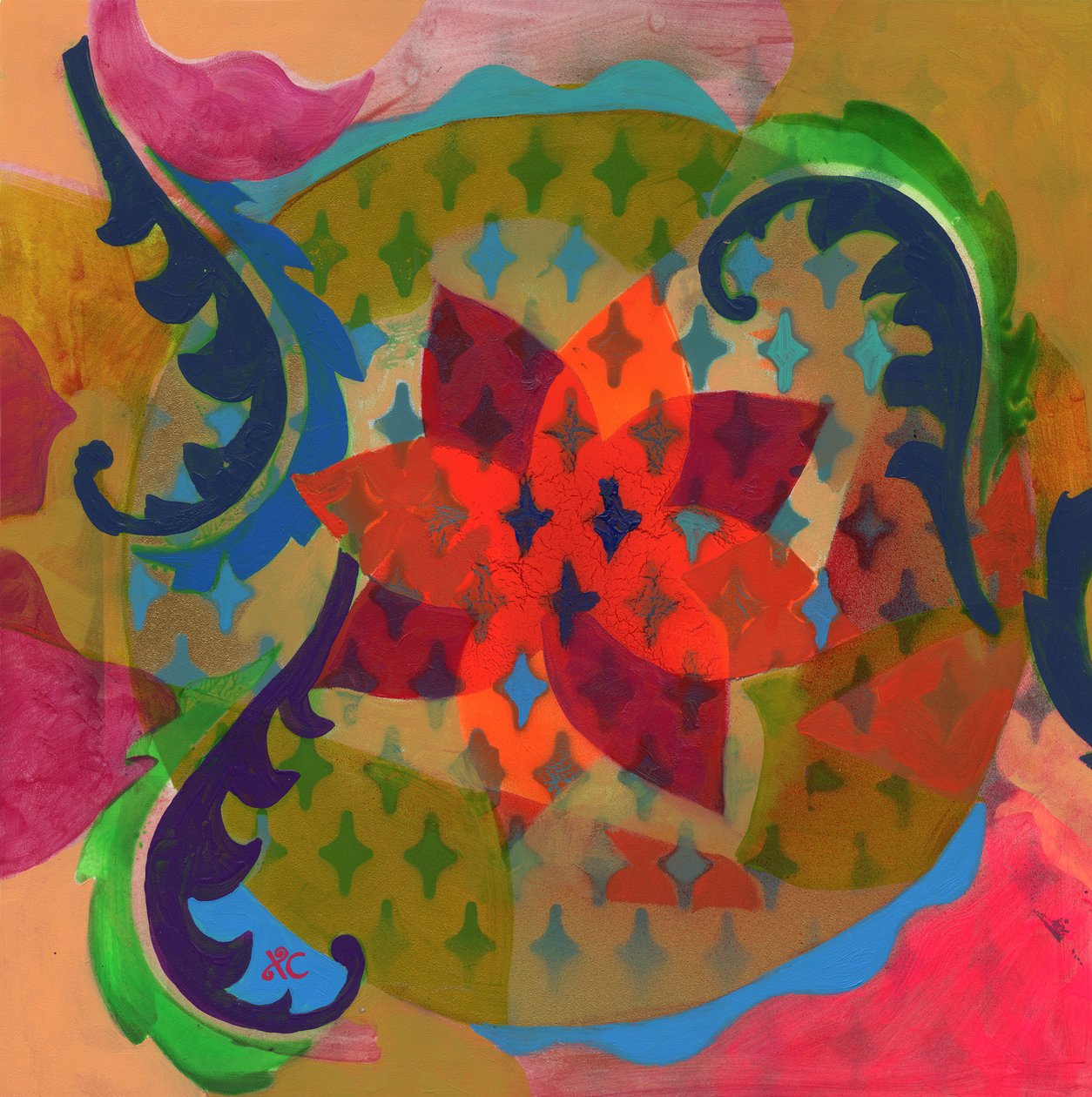 Meditación 9 Transfiguración, c 2017 (acrílico sobre lienzo de Christina Saj