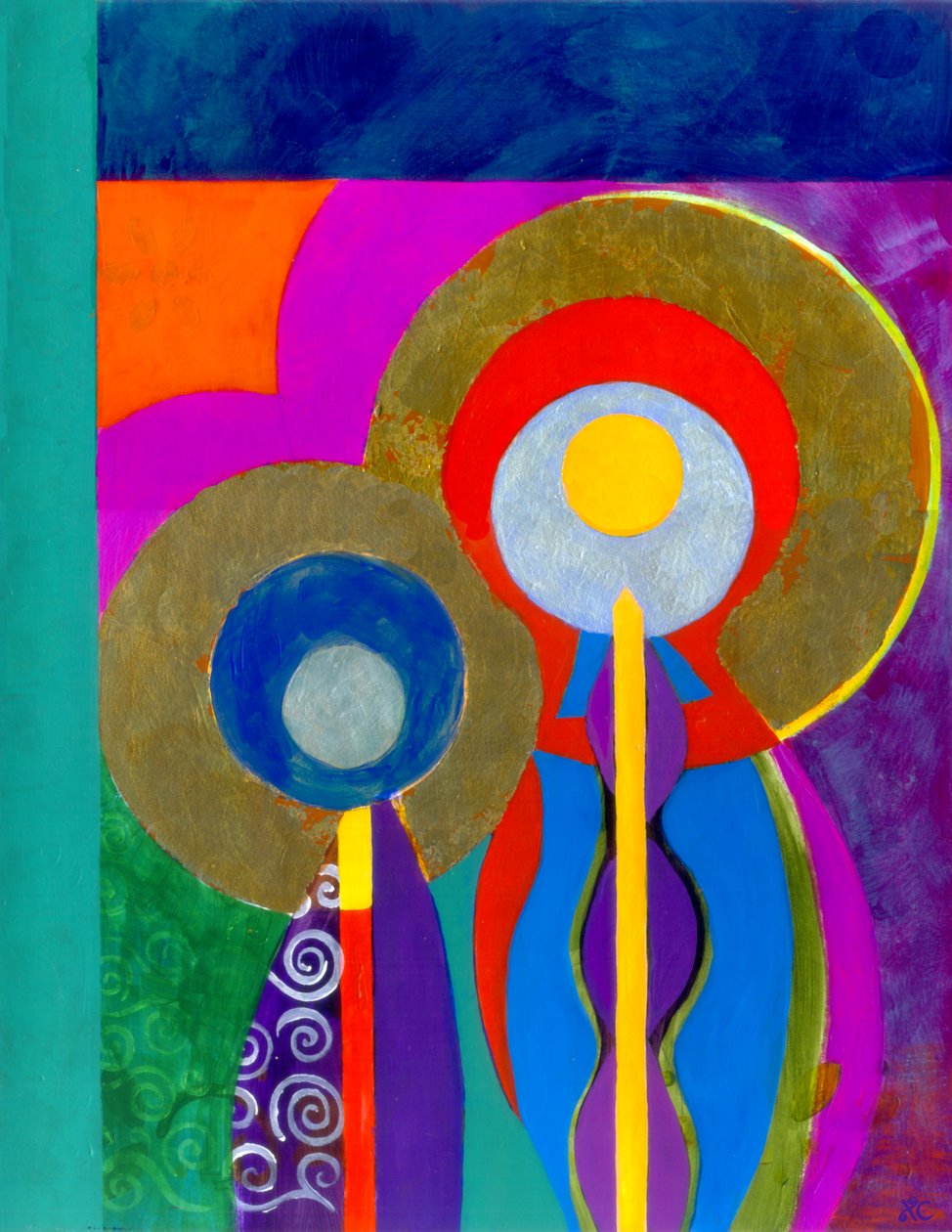 Virgen Hodegitria, c. 2010 (acrílico sobre panel con pan de oro) de Christina Saj