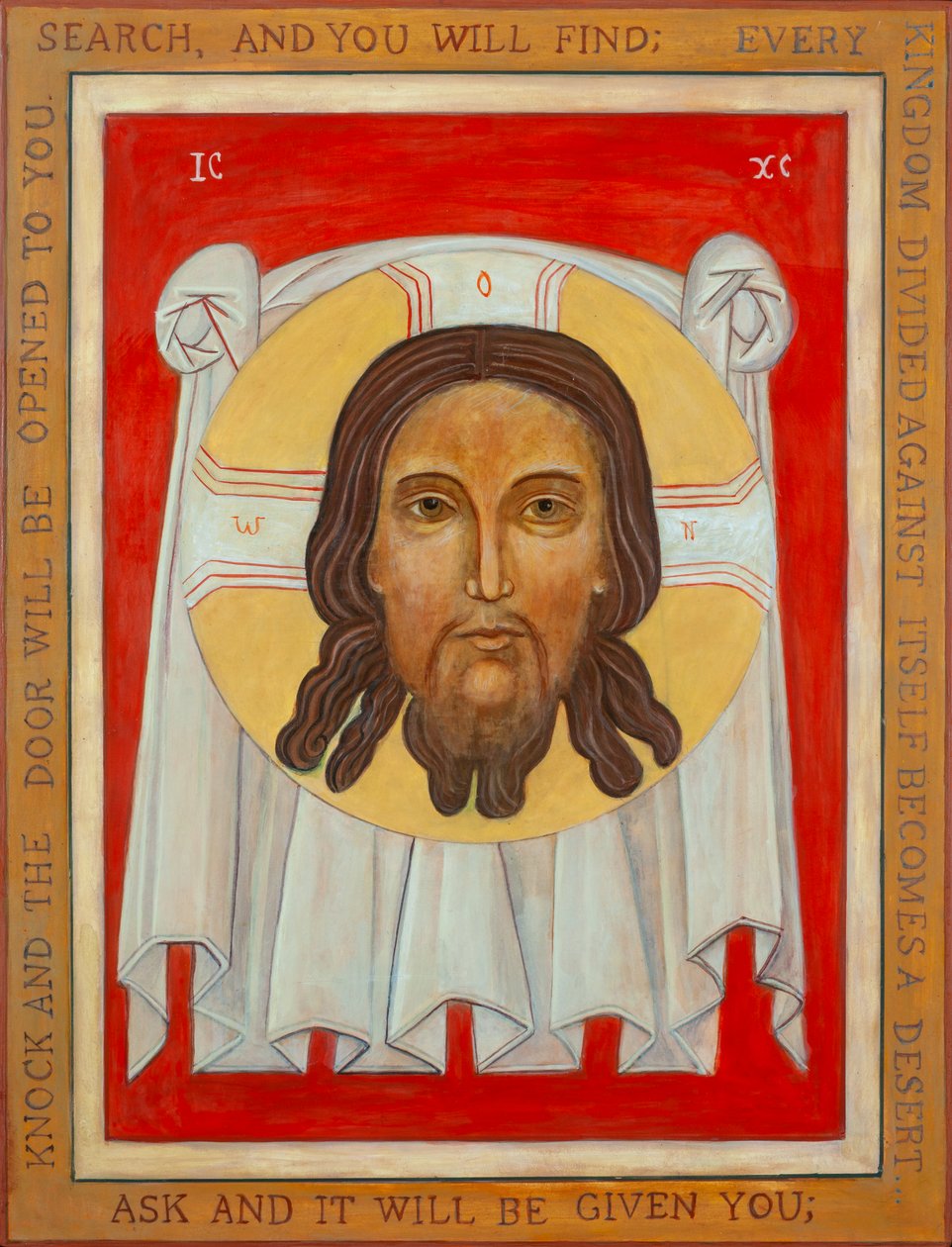 Icono de la Santa Faz, 2003 (temple al huevo, pan de oro, madera) de Christine Hales